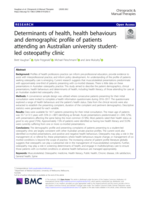 Determinants of health, health behaviours and demographic profile of patients attending an Australian university student-led osteopathy clinic