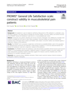 PROMIS® General Life Satisfaction scale: construct validity in musculoskeletal pain patients