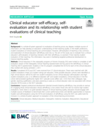 Clinical educator self-efficacy, self-evaluation and its relationship with student evaluations of clinical teaching