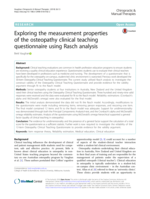 Exploring the measurement properties of the osteopathy clinical teaching questionnaire using Rasch analysis