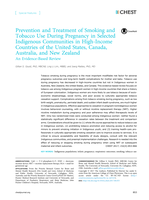 Prevention and Treatment of Smoking and Tobacco Use During Pregnancy in Selected Indigenous Communities in High-Income Countries of the United States, Canada, Australia, and New Zealand: An Evidence-Based Review