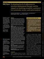 Evaluating level of adherence to nicotine replacement therapy and its impact on smoking cessation: a protocol for systematic review and meta-analysis