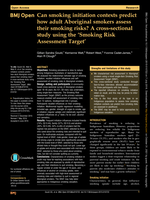 Can smoking initiation contexts predict how adult Aboriginal smokers assess their smoking risks? A cross-sectional study using the ‘Smoking Risk Assessment Target’