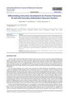 Differentiating Instruction: Development of a Practice Framework for and with Secondary Mathematics Classroom Teachers