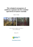 The ecological consequences of rainforest expansion into fire-excluded open forests of eastern Australia