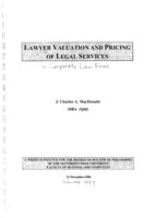 Lawyer valuation and pricing of legal services in corporate law firms