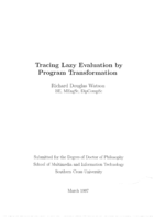 Tracing lazy evaluation by program transformation