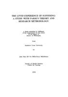 The lived experience of suffering: a study with Parse's theory and research methodology