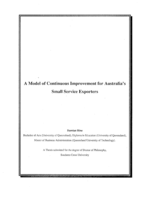 A model of continuous improvement for Australia's small service exporters