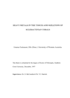 Heavy metals in the tissues and skeletons of scleractinian corals