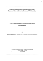 Hydrology and suspended sediment transport in the Richmond River catchment and estuary, NSW, Australia