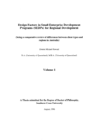 Design factors in small enterprise development programs (SEDPs) for regional development: being a comparative review of differences between client types and regions in Australia