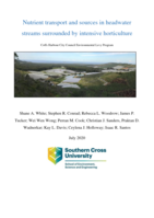 Nutrient transport and sources in headwater streams surrounded by intensive horticulture: Coffs Harbour City Council Environmental Levy Program