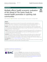 Multiple effects health economic evaluation of the Ahead of The Game Study for mental health promotion in sporting club communities