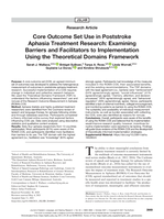 Core Outcome Set Use in Poststroke Aphasia Treatment Research: Examining Barriers and Facilitators to Implementation Using the Theoretical Domains Framework