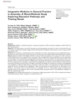 Integrative Medicine in General Practice in Australia: A Mixed-Methods Study Exploring Education Pathways and Training Needs