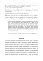 Practicing what we teach: Experiential learning in higher education that cuts both ways