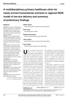 A multidisciplinary primary healthcare clinic for newly arrived humanitarian entrants in regional NSW: model of service delivery and summary of preliminary findings