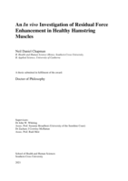 An in vivo investigation of residual force enhancement in healthy hamstring muscles