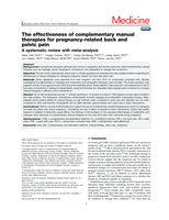 The effectiveness of complementary manual therapies for pregnancy-related back and pelvic pain: A systematic review with meta-analysis