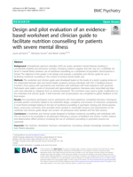 Design and pilot evaluation of an evidence-based worksheet and clinician guide to facilitate nutrition counselling for patients with severe mental illness
