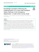 Knowledge translation following the implementation of a state-wide Paediatric Sepsis Pathway in the emergency department- a multi-centre survey study
