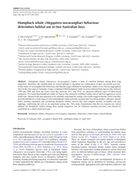 Humpback whale (Megaptera novaeangliae) behaviour determines habitat use in two Australian bays