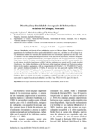 Distribution and density of two holothurian species in Cubagua Island, Venezuela