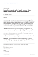 Educating university allied health students about gender-based violence: Report of a pilot study