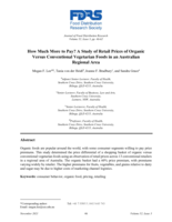 How Much More to Pay? A Study of Retail Prices of Organic Versus Conventional Vegetarian Foods in an Australian Regional Area