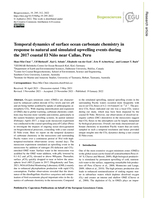 Temporal dynamics of surface ocean carbonate chemistry in response to natural and simulated upwelling events during the 2017 coastal El Niño near Callao, Peru