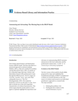 Announcing and Advocating: The Missing Step in the EBLIP Model