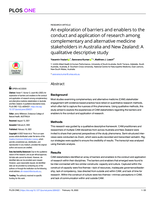 An exploration of barriers and enablers to the conduct and application of research among complementary and alternative medicine stakeholders in Australia and New Zealand: A qualitative descriptive study