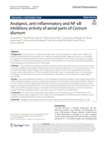 Analgesic, anti-inflammatory and NF-κB inhibitory activity of aerial parts of Cestrum diurnum