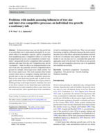 Problems with models assessing influences of tree size and inter-tree competitive processes on individual tree growth: a cautionary tale