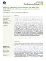 Rainforest persistence and recruitment after Australia s 2019 2020 fires in subtropical, temperate, dry and littoral rainforests