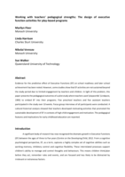 Working with teachers' pedagogical strengths: the design of executive function activities for play-based programs