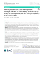 Primary health care case management through the lens of complexity: an exploratory study of naturopathic practice using complexity science principles