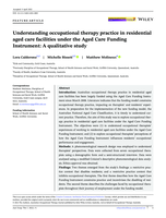 Understanding occupational therapy practice in residential aged care facilities under the Aged Care Funding Instrument: A qualitative study