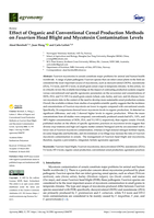 Effect of Organic and Conventional Cereal Production Methods on Fusarium Head Blight and Mycotoxin Contamination Levels