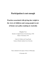 Participation is not enough: practices associated with giving due weight to the views of children and young people in out-of-home care policy-making in Australia