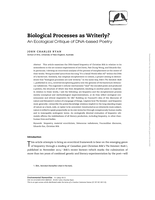 Biological Processes as Writerly? An Ecological Critique of DNA-based Poetry