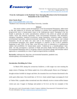 From the Anthropause to the Pandemic Turn: Emerging Directions in the Environmental Humanities in the Covid-19 Era