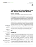 The Power of a Profound Experience With Nature: Living With Meaning