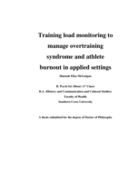 Training load monitoring to manage overtraining syndrome and athlete burnout in applied settings
