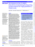 Development of the CLARIFY (CheckList stAndardising the Reporting of Interventions For Yoga) guidelines: a Delphi study