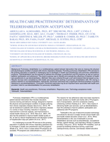 Health Care Practitioners' Determinants of Telerehabilitation Acceptance
