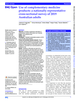 Use of complementary medicine products: a nationally representative cross-sectional survey of 2019 Australian adults
