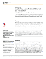 Measles Virus Matrix Protein Inhibits Host Cell Transcription