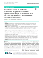 A workforce survey of Australian osteopathy: analysis of a nationally-representative sample of osteopaths from the Osteopathy Research and Innovation Network (ORION) project